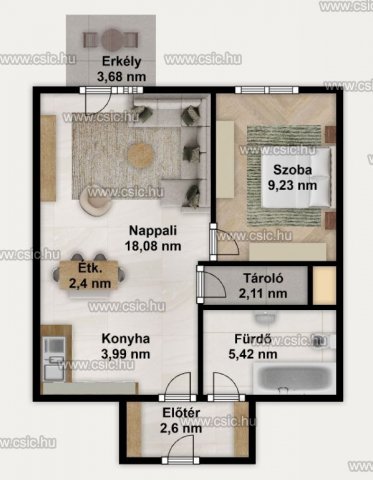 Eladó téglalakás, Budapesten, IV. kerületben 77.5 M Ft, 2 szobás