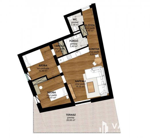 Eladó téglalakás, Pécsett 84.9 M Ft, 3 szobás