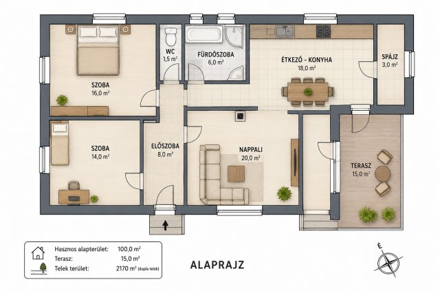 Eladó családi ház, Nyírtelken 55 M Ft, 3 szobás
