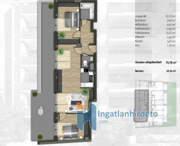 Eladó téglalakás, Budapesten, XIII. kerületben 140 M Ft