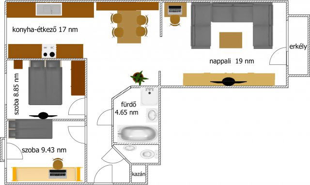 Eladó téglalakás, Nagykanizsán 56.3 M Ft, 3 szobás