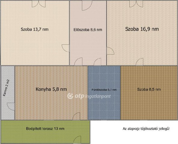 Eladó családi ház, Halásztelken 63.5 M Ft, 2+1 szobás