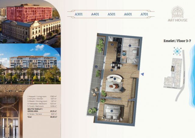 Eladó téglalakás, Budapesten, XIII. kerületben 123.28 M Ft