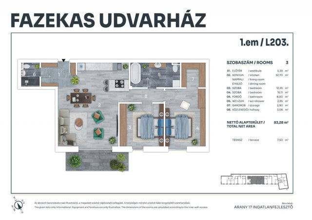 Eladó téglalakás, Tatán, Fazekas utcában 130.5 M Ft, 3 szobás