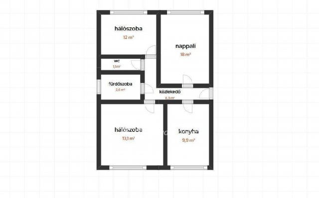 Eladó téglalakás, Cegléden 52 M Ft, 2+1 szobás