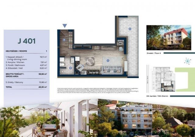 Eladó téglalakás, Budapesten, XIII. kerületben 73.15 M Ft