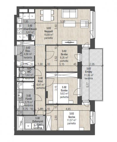 Eladó téglalakás, Budapesten, XIII. kerületben 145.268 M Ft