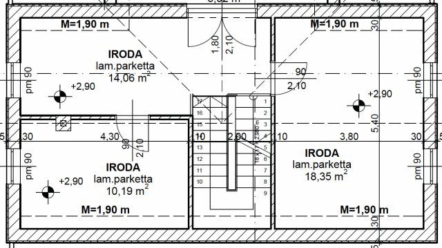Kiadó iroda, Miskolcon, Bogáncs utcában 250 E Ft / hó, 4 szobás