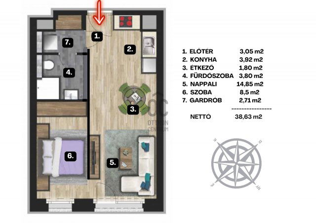 Eladó téglalakás, Budapesten, IX. kerületben 69.99 M Ft