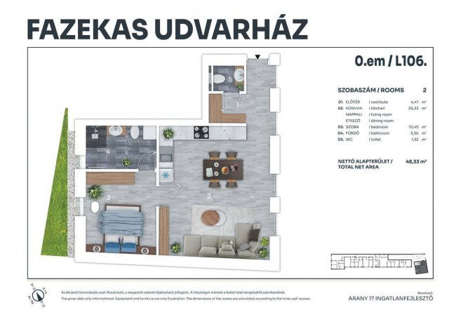 Eladó téglalakás, Tatán, Fazekas utcában 66 M Ft, 2 szobás