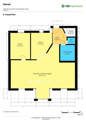 Eladó téglalakás, Pápán 62.9 M Ft, 3 szobás