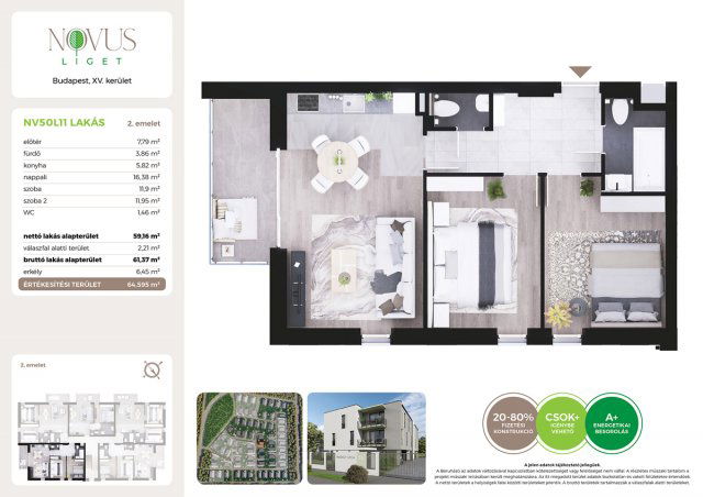 Eladó téglalakás, Budapesten, XV. kerületben, Kékszilva utcában