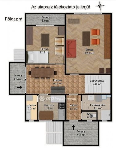 Eladó családi ház, Dunavecsén 89 M Ft, 5 szobás