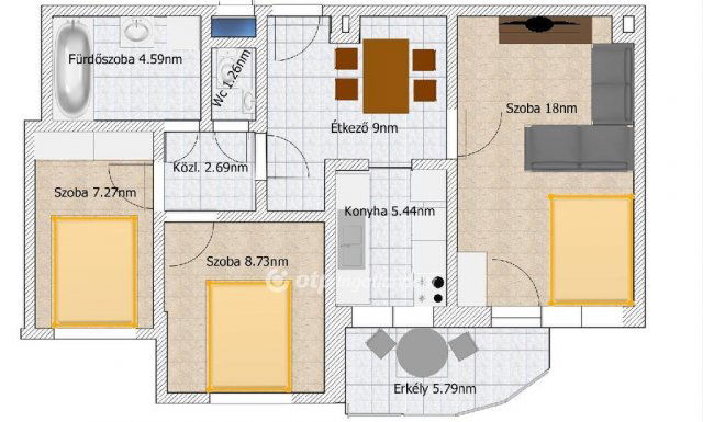 Eladó téglalakás, Budapesten, XXI. kerületben 74.9 M Ft