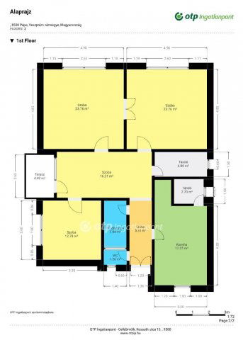 Eladó családi ház, Pápán 57 M Ft, 3+1 szobás