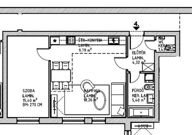 Eladó téglalakás, Budapesten, XV. kerületben 65.5 M Ft, 2 szobás