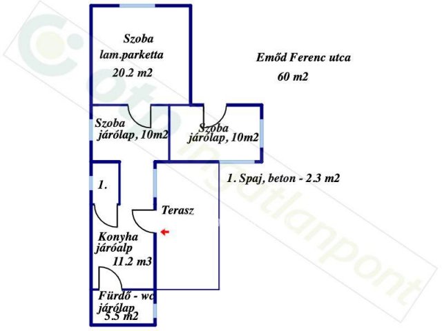 Eladó családi ház, Emődön 18 M Ft, 1+2 szobás