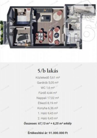 Eladó téglalakás, Kecskeméten 91 M Ft, 3 szobás