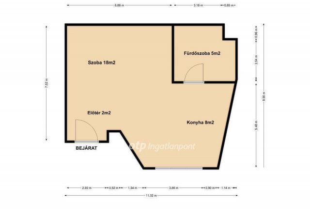 Eladó téglalakás, Budapesten, IX. kerületben 57 M Ft, 1 szobás