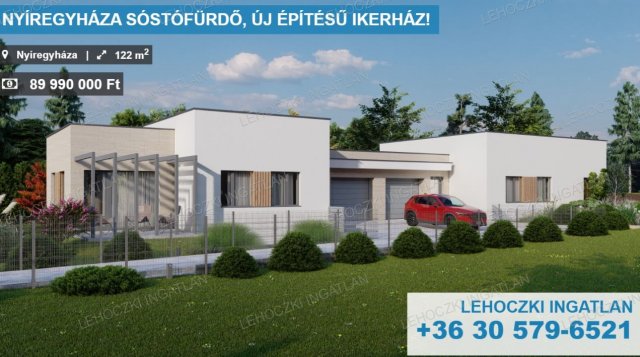 Eladó ikerház, Nyíregyházán 89.99 M Ft, 4 szobás