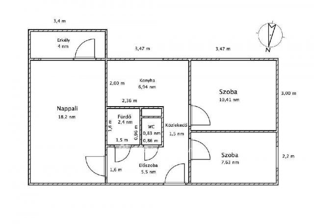 Eladó panellakás, Ajkán 42.5 M Ft, 1+2 szobás