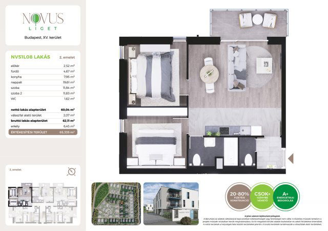 Eladó téglalakás, Budapesten, XV. kerületben, Kékszilva utcában