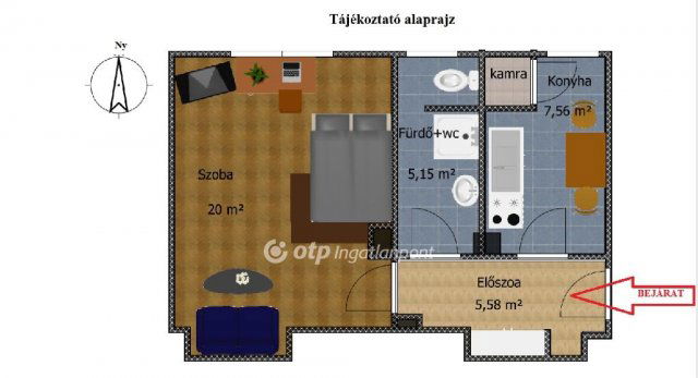 Eladó téglalakás, Budapesten, IV. kerületben 48.5 M Ft, 1 szobás