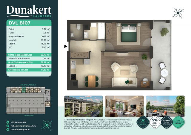 Eladó téglalakás, Vácon, Németh László utcában 69.99 M Ft