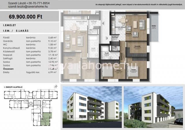 Eladó téglalakás, Szombathelyen 69.9 M Ft, 4 szobás