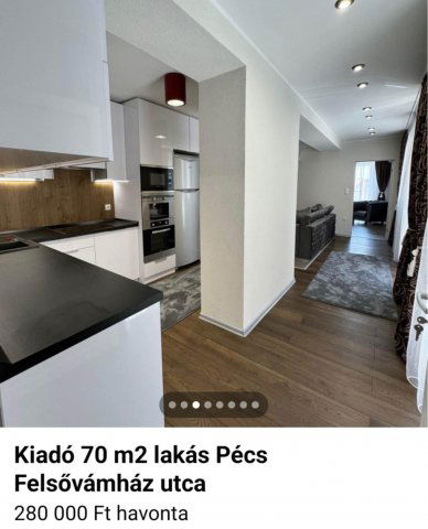 Kiadó téglalakás, albérlet, Pécsett 280 E Ft / hó, 2+1 szobás