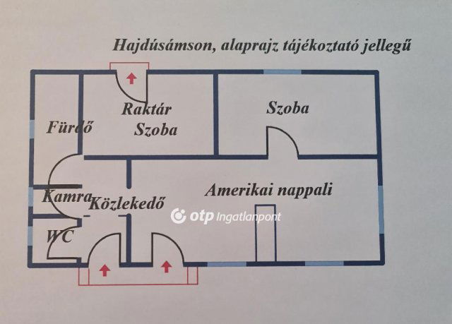 Eladó családi ház, Hajdúsámsonon 56 M Ft, 2+2 szobás