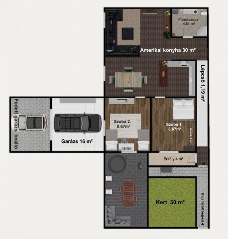 Eladó sorház, Tiszaújvárosban 68 M Ft, 1+2 szobás