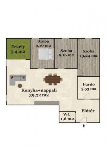 Eladó téglalakás, Debrecenben 109.9 M Ft, 3 szobás