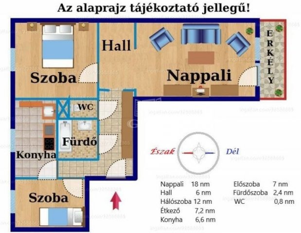 Eladó panellakás, Budapesten, IV. kerületben 73 M Ft, 2+1 szobás