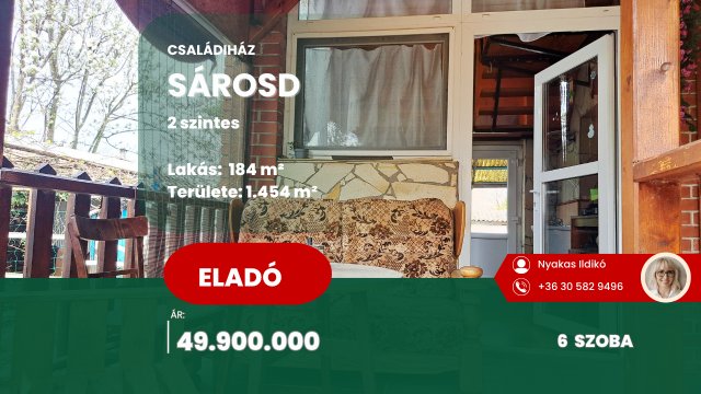 Eladó családi ház, Sárosdon 49.9 M Ft, 6 szobás