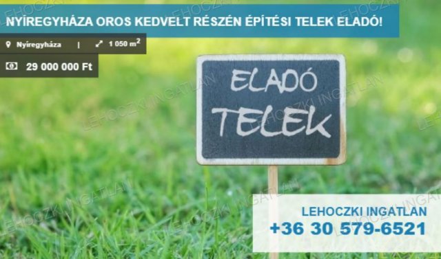 Eladó telek, Nyíregyházán 35 M Ft / költözzbe.hu