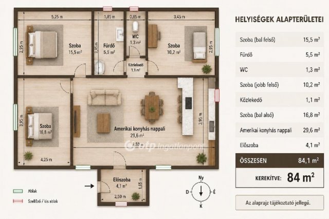 Eladó családi ház, Hajdúsámsonon 63.5 M Ft, 3 szobás