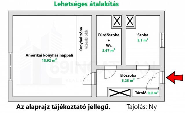Eladó téglalakás, Budapesten, X. kerületben 42.5 M Ft, 1 szobás