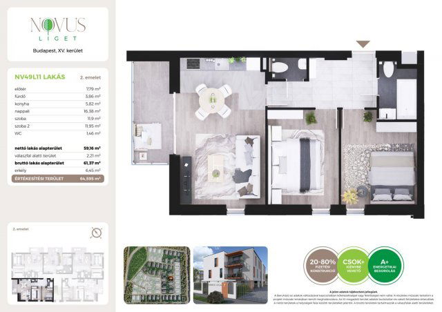 Eladó téglalakás, Budapesten, XV. kerületben, Kékszilva utcában