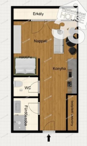 Eladó téglalakás, Kecskeméten 46.9 M Ft, 1 szobás