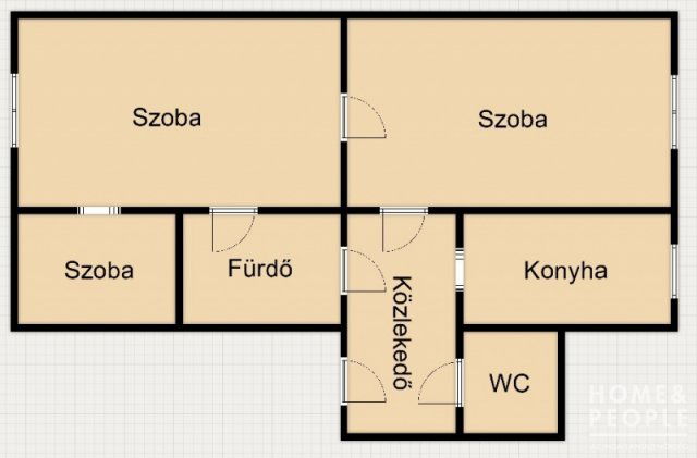 Eladó téglalakás, Szegeden 59.99 M Ft, 2+1 szobás