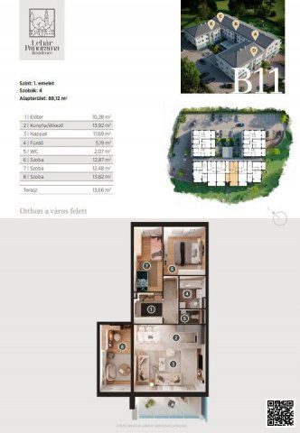 Eladó téglalakás, Sopronban, Lehár Ferenc utcában 124.9 M Ft