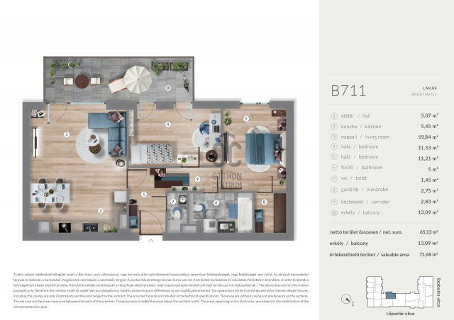 Eladó téglalakás, Budapesten, XIII. kerületben 119.99 M Ft