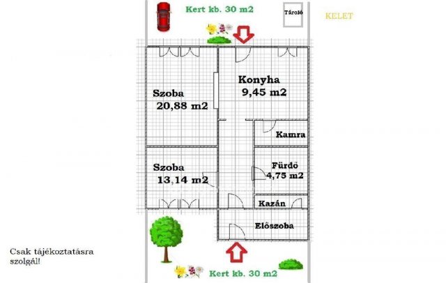 Eladó sorház, Érden 74.99 M Ft, 2 szobás / költözzbe.hu