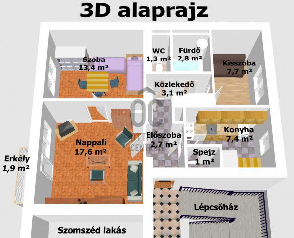 Eladó téglalakás, Egerben 38.6 M Ft, 3 szobás