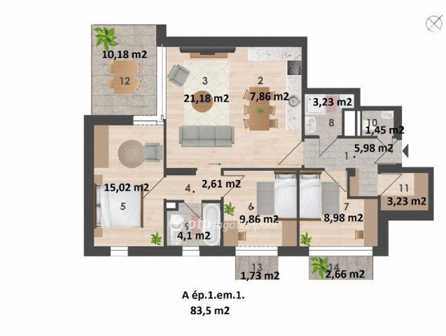 Eladó téglalakás, Budapesten, XIV. kerületben 165.88 M Ft