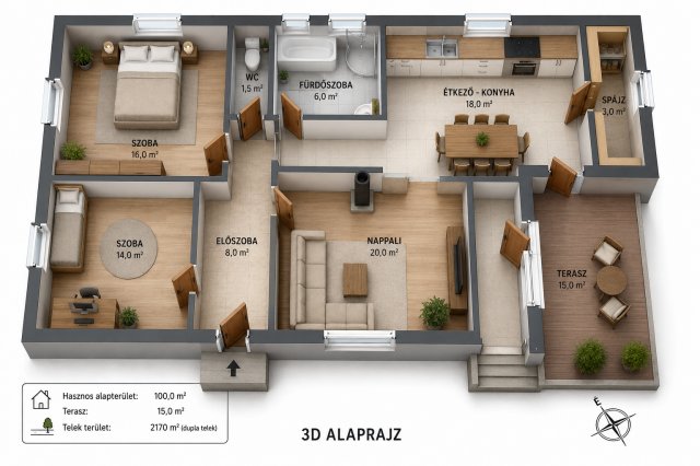 Eladó családi ház, Nyírtelken 55 M Ft, 3 szobás