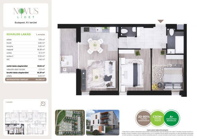 Eladó téglalakás, Budapesten, XV. kerületben, Kékszilva utcában