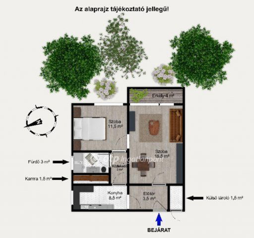 Eladó panellakás, Budapesten, XX. kerületben 53.5 M Ft, 2 szobás