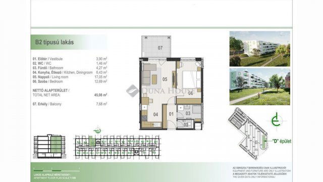 Eladó téglalakás, Debrecenben 63.596 M Ft, 2 szobás